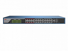 Неуправляемый PoE коммутатор DS-3E0326P-E (B) 24 портов RJ45 100M PoE