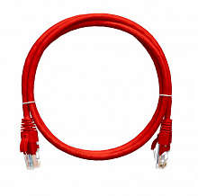 NMC-PC4UD55B-020-RD - Коммутационный шнур NIKOMAX U/UTP 4 пары, Кат.5е (Класс D), 100МГц, 2хRJ45/8P8C, T568B, заливной, с защитой защелки, многожильный, BC (чистая медь), 24AWG (7х0,205мм), PVC нг(А), красный, 2м