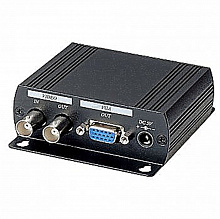 AD001H - Конвертер аналогового видеосигнала в VGA-сигнал, разрешение до 1280х1024, частота до 85Гц. Вход: BNC, выходы: VGA (D-коннектор, 15 pin), BNC.