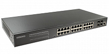 SW-24G4SF-L2 - Управляемый L2+ коммутатор Gigabit Ethernet на 28 портов.Порты: 24 x GE (10/100/1000Base-T) + 4 x GE SFP (1000Base-X), Консольный порт; Уровень управления L2+ (Full managed); Поддержка Jumbo Frame 10K, IGMP Snooping, DHCP-сервер.  Встроенна
