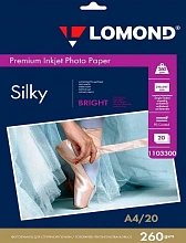 Фотобумага Lomond 1103300 A4/260г/м2/20л./ярко-белый CIE146% атласное для струйной печати