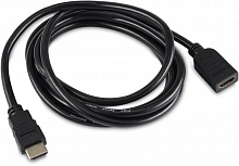 Кабель-удлинитель аудио-видео Buro HDMI (m)/HDMI (f) 2м. позолоч.конт. черный (BU-HDMI2.0-EXTND-2M)