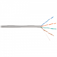 NKL 4100A-GY - Кабель NIKOLAN U/UTP 4 пары, Кат.5e (Класс D), тест по ISO/IEC, 100МГц, одножильный, BC (чистая медь), 24AWG (0,50мм), внутренний, PVC нг(А), серый, 305м