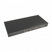 SW-24G2C-M(200W) - Web-управляемый PoE коммутатор Osnovo Gigabit Ethernet на 28 портов. Порты: 4 x GE (10/100/1000Base-T) с PoE (до 90W, A+B) + 20 x GE (10/100/1000 Base-T) с PoE (до 30W) + 2 x GE Combo (1000BASE-T/1000Base-X) + 2 х GE (10/100/1000 Base-