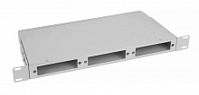 Cabeus FO-CS-19-3FP-GY - Кросс бокс оптический 19" 1U на 3 адаптерные панели, цвет серый