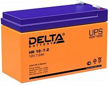 HR 12-7.2 - Аккумулятор Delta, свинцово-кислотный, герметичный, 12В/7.2Ач