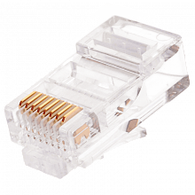 NMC-RJ88RE06UD1-100- Коннектор NIKOMAX RJ45/8P8C под витую пару, Кат.5e (Класс D), 100МГц, покрытие 6мкд, под многожильный кабель, неэкранированный, уп-ка 100шт.
