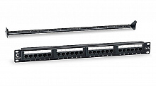Cabeus PL-24-Cat.5e-Dual IDC - Патч-панель 19" (1U), 24 порта RJ-45, категория 5e, Dual IDC, с задним кабельным организатором.