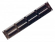 04-0022 - Rexant Патч-панель 19", 2U, 48 портов RJ-45, категория 5e, UTP неэкранированная, черная
