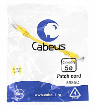 Cabeus PC-UTP-RJ45-Cat.5e-0.15m-YL-LSZH - Патч-корд U/UTP, категория 5е, 2xRJ45/8p8c, неэкранированный, желтый, LSZH, 0.15м
