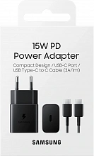 Сетевое зар./устр. Samsung EP-T1510X 15W 2A+1.67A (PD) USB Type-C для Samsung черный (EP-T1510XBEGRU)