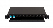 NMF-RP08LCUS2-TS-P1-1U-BK Кросс 19" NIKOMAX Premium Line, 1U, укомплектованный на 8 портов LC/UPC (4 двойных LC/UPC адаптера) SM9/125 OS2, выдвижной, черный