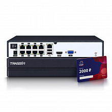 Комплект: Видеорегистратор TR-N1108P v2 + TRASSIR Cloud 2000