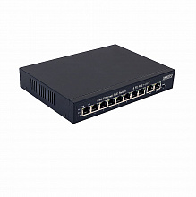 OSNOVO SW-21000(120W) - PoE коммутатор Fast Ethernet на 10 RJ45 портов. Порты: 8 x FE (10/100 Base-T) с поддержкой PoE (IEEE 802.3af/at), 2 x FE (10/100 Base-T). Соответствует стандартам PoE IEEE 802.3af/at.