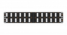 NMC-RP48UD2-AN-2U-BK - Коммутационная панель NIKOMAX 19", 2U, 48 угловых портов, Кат.5e (Класс D), 100МГц, RJ45/8P8C, 110/KRONE, T568A/B, неэкранированная, с органайзером, черная - гарантия: 5 лет расширенная / 25 лет системная