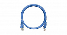 NMC-PC4UD55B-003-C-BL - Коммутационный шнур U/UTP 4 пары, Кат.5е (Класс D), 100МГц, T568B, 2хRJ45/8P8C, с защитой защелки, многожильный, BC (чистая медь), 24AWG (7х0,205мм), LSZH нг(А)-HFLTx, синий, 0,3 м