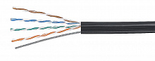 Cabeus UTP-4P-Cat.5e-SOLID-ST-OUT - Кабель витая пара UTP (U/UTP), категория 5e, 4 пары (24 AWG), одножильный, для внешней прокладки, с металлическим тросом (+75 C - -40) (305 м)