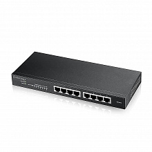 GS1915-8 - Гибридный Smart L2 коммутатор Zyxel NebulaFlex GS1915-8, 8xGE, бесшумный (без вентилятора), автономное/облачное управление