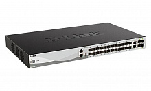 DGS-3130-30S/B1A PROJ Управляемый L3 стекируемый коммутатор с 24 портами 1000Base-X SFP, 2 портами 10GBase-T и 4 портами 10GBase-X SFP+