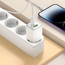 Сетевое зар./устр. Hoco N41 Almighty White 20W 3A (PD+QC+AFC) USB-A/Type-C универсальное белый