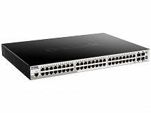 DGS-1510-52XMP/A2A - Управляемый L2+ стекируемый коммутатор с 48 портами 10/100/1000Base-T и 4 портами 10GBase-X SFP+ (48 портов PoE 802.3af/at, PoE-бюджет 370 Вт; 740 Вт с DPS-700), D-link