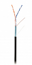 EC-UF002-5-PE-BK - Кабель медный NETLAN F/UTP,  cat 5, 2х2х0,47, экранированный для внешней прокладки, оболочка черного цвета, внешний диаметр 5,4 мм, диапазон рабочих температур -40 ...+60°С, температура монтажа не ниже 0°С