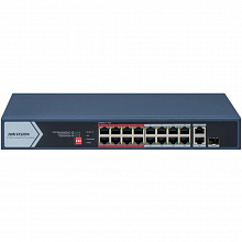 Неуправляемый PoE коммутатор DS-3E0318P-E/M (C) 16 портов RJ45 100M PoE бюджет 130 Вт