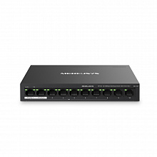 MS110P - 10-портовый настольный коммутатор с 8 портами PoE+. Порты: 8 х портов 10/100 Мбит/с RJ45 PoE+, 2 х порта 10/100 Мбит/с без PoE, Mercusys