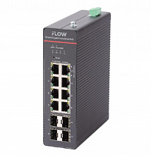 F-SW-IM612HPOE-PM-8G4GO - Смарт-управляемый промышленный PoE-коммутатор iFLOW. L2, 8 гигабитных портов RJ45 PoE, 4 гигабитных порта SFP, 802.3af/at/bt, порты 1-4 поддерживают Hi-PoE 90 Вт, PoE 300 Вт, облачное управление, VLAN, STP/RSTP /ERPS loop prefen