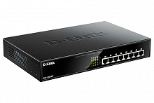 DGS-1008MP/B1A Неуправляемый коммутатор D-Link с 8 портами 10/100/1000Base-T с поддержкой PoE 802.3af/at (PoE-бюджет 125 Вт)