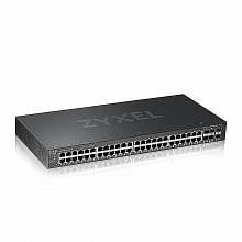 GS2220-50HP - Коммутатор ZYXEL, управляемый L2, PoE+, rack 19", 44xGE PoE+, 4xCombo (SFP/RJ-45 PoE+), 2xSFP, бюджет PoE 375 Вт, автономное/облачное управление