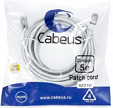 Патч-корд Cabeus PC-FTP-RJ45-CAT.5E-10M-LSZH F/UTP RJ-45 вил.-вилка RJ-45 кат.5E 10м серый LSZH