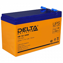 Delta HR 12-28 W Свинцово-кислотный, герметичный аккумулятор, 12В/7Ач, ножевые клеммы 6,35 мм (F2), 151х65х94мм, 2,1 кг