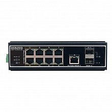 SW-60812/I - Промышленный PoE коммутатор Osnovo на 11 портов. Порты: 6 x FE (10/100Base-T) с PoE (до 30W) + 2 x FE (10/100Base-T) с PoE (до 60W) + 1 x GE (10/100/1000Base-T) + 2 x GE SFP (1000Base-X).