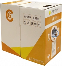 Кабель информационный Lanmaster LAN-6EUTP-HFLT-OR кат.6 UTP 4 пары 23AWG LSZH внутренний 305м оранжевый