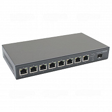 SW-8D1X(120W) - PoE коммутатор Osnovo, 2.5G Ethernet на 8xRJ45+1x1/2.5/10G SFP портов. Порты: 1 x 2.5G (10/100/1000/2500Base-TX) с PoE (до 90W, A+B) + 7 x 2.5G (10/100/1000/2500Base-TX) с PoE (до 30W) + 1 x 1/2.5/10G SFP+