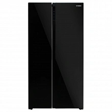 Холодильник Hyundai CS5003F 2-хкамерн. черное стекло инвертер