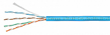 Cabeus UTP-4P-Cat.5e-SOLID-LSZH-BL - Кабель витая пара UTP (U/UTP), категория 5e, 4 пары (24 AWG), одножильный, синий, LSZH (Low Smoke Zero Halogen) (305 м), системная гарантия 25 лет.