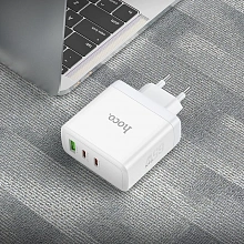 Сетевое зар./устр. Hoco N30 Glory 25W 3.25A+3A+1.5A (PD+QC) универсальное белый (84155)